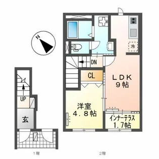 アムール香椎駅前Ⅱ【2階】の間取り