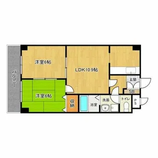 リッチライフダイコク【5階】の間取り