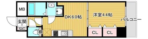 セントロイヤルクラブ新大阪【3階】の間取り