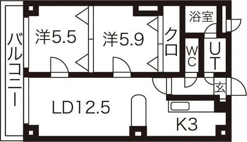 サントアリオデ平岸【1階】の間取り