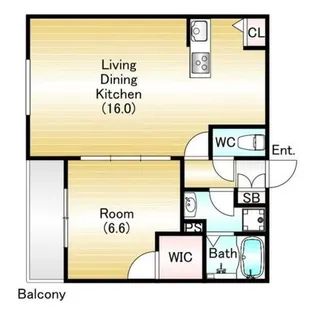 フローラリア阿倍野【1階】の間取り