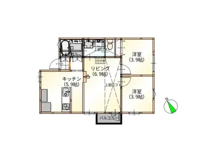 福岡県福岡市中央区輝国2丁目【アパート】の間取り