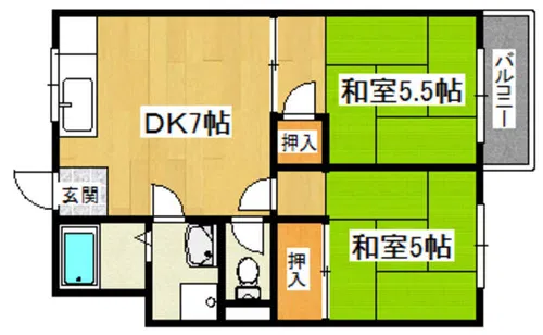 中島ハイム【2階】の間取り