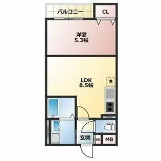 ALEGRIA泉佐野Ⅱ【202号室】の間取り