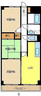 ヒルズ池場【3階】の間取り