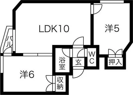 パルコート豊平【5階】の間取り