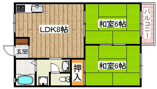 インレットハイツⅡ【203号室】の間取り