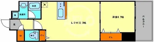 1LDKの間取り画像