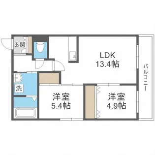 Angelic Village南23条【2階】の間取り
