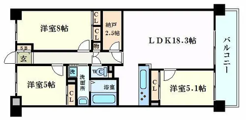 キャッスルコート飾磨【2階】の間取り