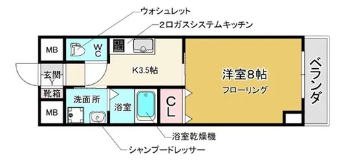 大阪府豊中市清風荘1丁目【マンション】の間取り