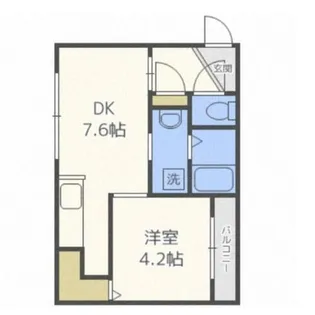 Cherisis南6条【4階】の間取り