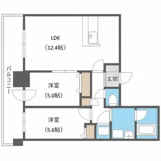 アルファタワー札幌南4条【14階】の間取り