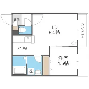 ラパス平岸【2階】の間取り