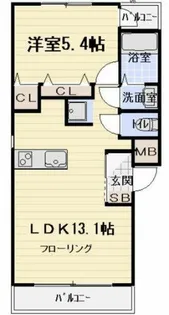 モンテローザ北斗町【1階】の間取り