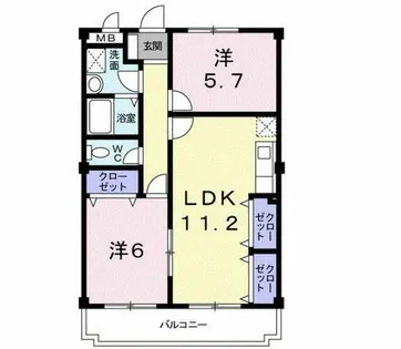 アメニティ前栽2号館【2階】の間取り