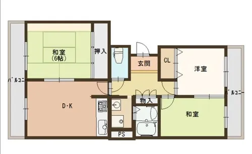 エバーグリーン門真【1階】の間取り