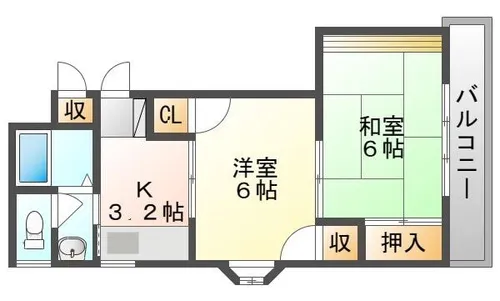 レインフォレスト【3階】の間取り