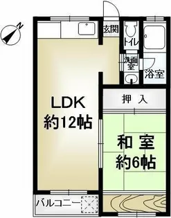 マンション桂風【2E号室】の間取り