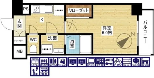 エスリード大阪プライムゲート【2階】の間取り