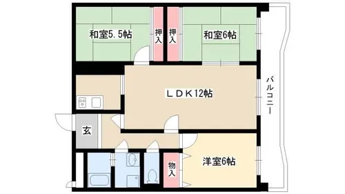 ふぁみーゆ月見坂【5階】の間取り