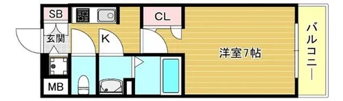 S-RESIDENCE大阪九条North【4階】の間取り