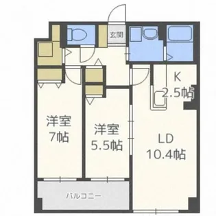 エナコート南円山【702号室】の間取り