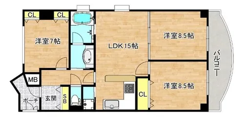 ロイヤルコート生江【7階】の間取り