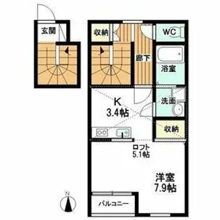 ベラ・カンパーナ【202号室】の間取り