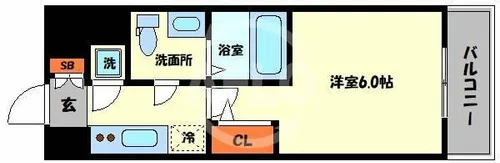 エスリード弁天町ベイコート【4階】の間取り
