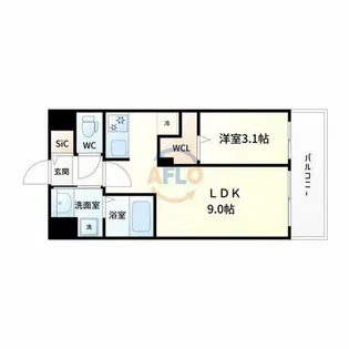 Attirant西三国【12階】の間取り