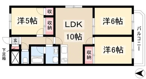 メゾン山勝【1101号室】の間取り
