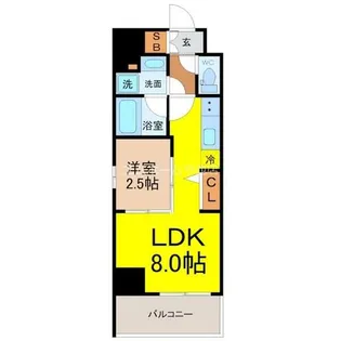 ルネフラッツ黒川Ⅱ【5階】の間取り