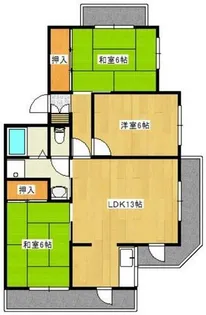 福岡県太宰府市通古賀2丁目【マンション】の間取り
