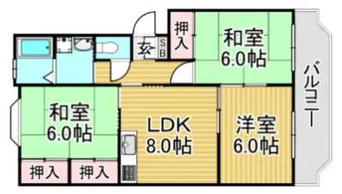 福岡県春日市原町2丁目【マンション】の間取り