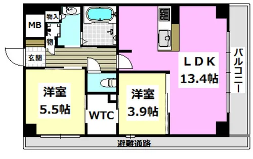 Grand Rire(グラン・リール)【408号室】の間取り