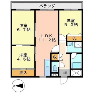 グロアールマイス【405号室】の間取り