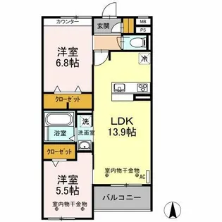 ディアコート国府宮【3階】の間取り