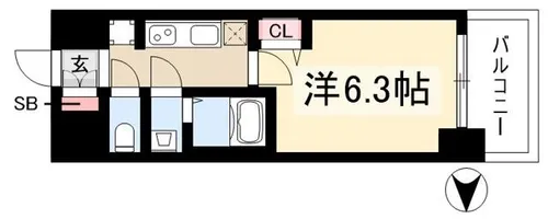 プレサンス太閤通ファシール【7階】の間取り