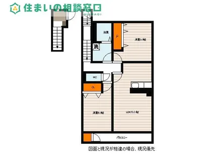愛知県岡崎市赤渋町字郷東【アパート】の間取り