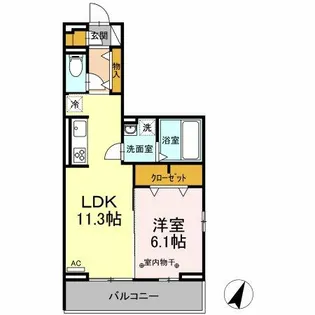 オレオール中央通【301号室】の間取り