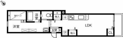 モジュールH【1B号室】の間取り