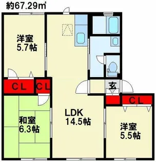 プラティーク ヴィラ B棟【1階】の間取り