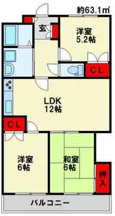 クラウンハイム若園【302号室】の間取り
