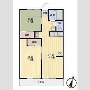 シティハイム フキB【2階】の間取り