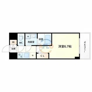 MAXIV CROS 江坂【2階】の間取り