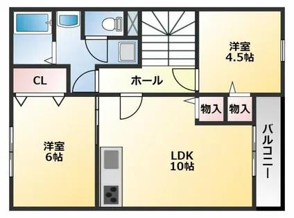 ピースフルコート【202号室】の間取り