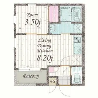 1LDKの間取り画像