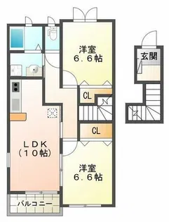 メゾンオルタンシア【2階】の間取り