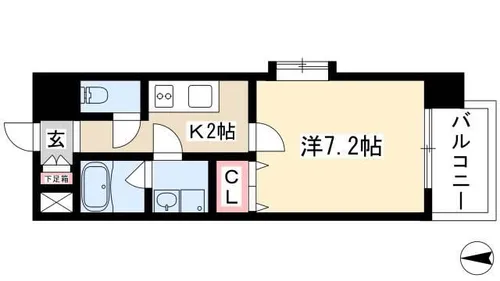 クレシェール大須【0707号室】の間取り